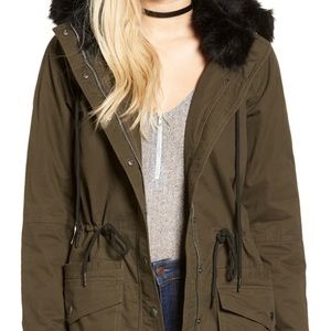 Blank NYC faux fur lined utility jacket